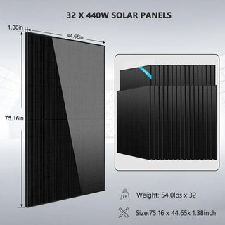 Off Grid Solar Kit 20kW 48VDC 120/240Vac 30.72kWh Battery with 32 x 450W Panels - SGR-20K30E