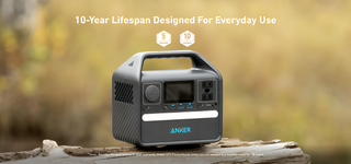 Anker portable power station on a wooden surface 