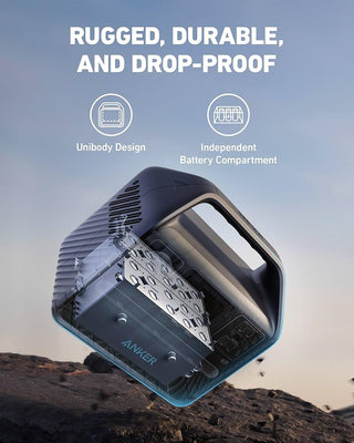 Rugged outdoor light with 'Anker' branding 