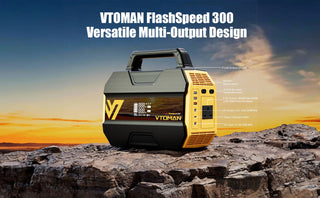 VTOMAN FlashSpeed 300 power station on a rocky outcrop.