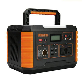 500W portable power station with orange and black design 