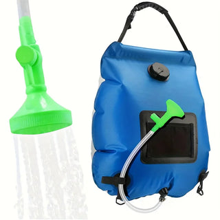 Blue inflatable water bag with green shower head- RC city