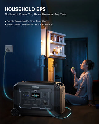 Person using a portable power station to keep a refrigerator - RC city