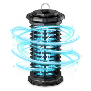Black electronic mosquito zapper with blue light effects- RC city