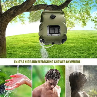 Portable shower hanging from a tree - RC city