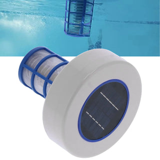 Pool filter with solar panel on a white background