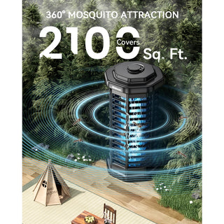 Mosquito repeller with 360-degree mosquito attraction feature.